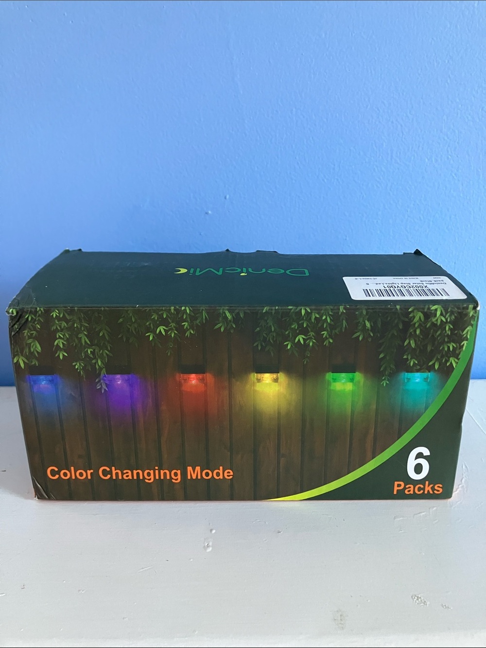 NIB DenicMic L-Shaped Solar Powered LED Color Changing Deck Lights - Pack of 6